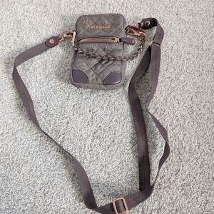 MZ Wallace Micro Gray Crossbody Bag